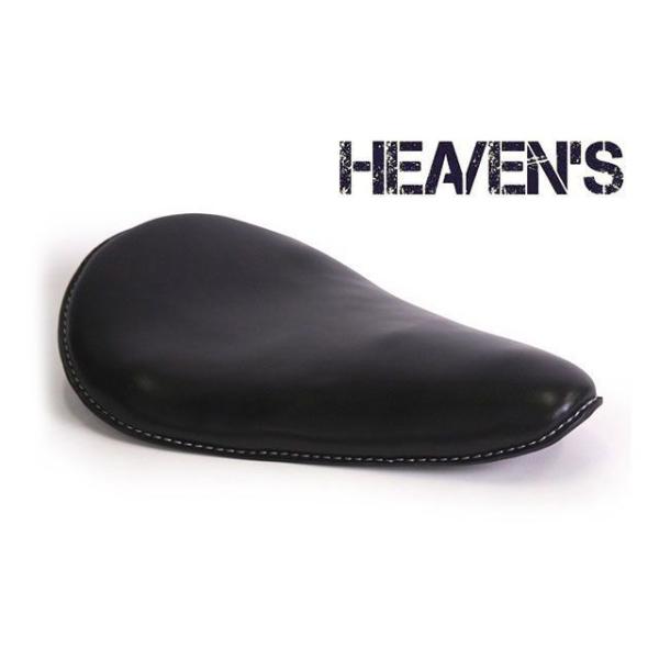 【メーカー直送】ヘブンズ 汎用 牛本革ロングノーズソロシート（ブラック/スムース） HEAVEN’S