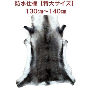 防水加工／特大サイズ【フィンランド ラップランド製】高級 トナカイの毛皮　レインディアハイド Reindeer Hide　ファー　ムートン　キャンプ　敷物｜CAMPLUS