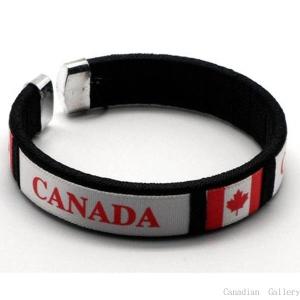 CANADA&カナダ国旗 ブレスレット ブラック  