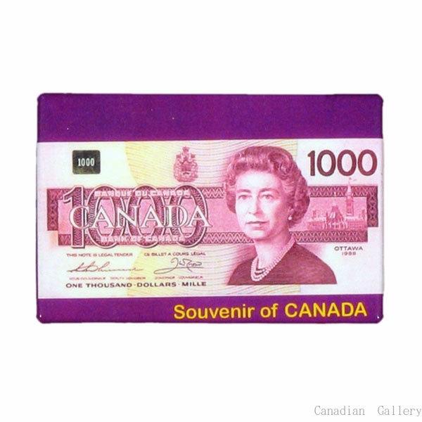 カナダ ＄1000紙幣 マグネット メール便配送(ポスト投函)、代引不可