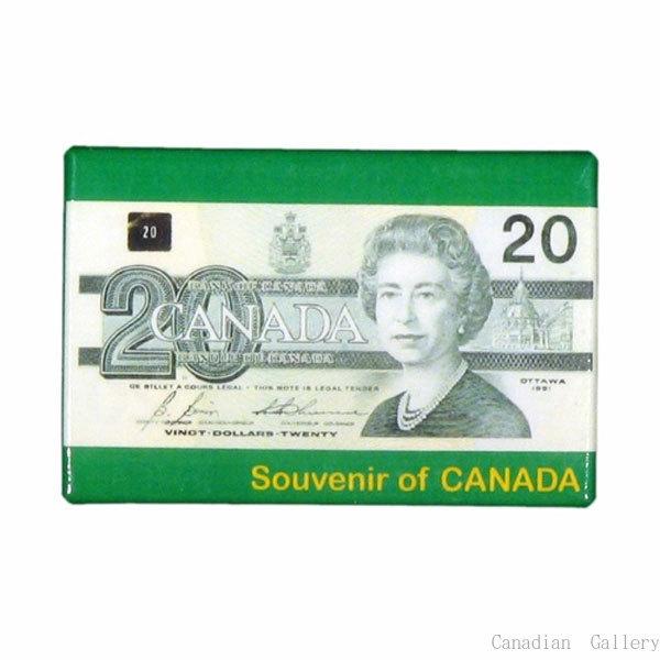 カナダ ＄20紙幣 マグネット メール便配送(ポスト投函)、代引不可