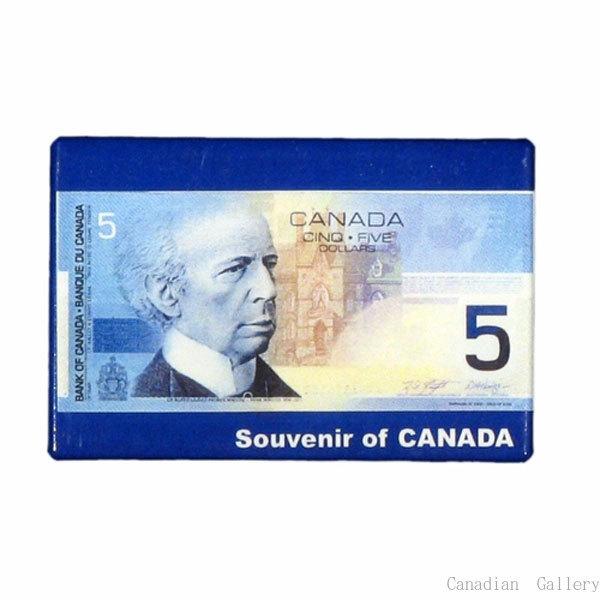 カナダ ＄5紙幣 マグネット メール便配送(ポスト投函)、代引不可