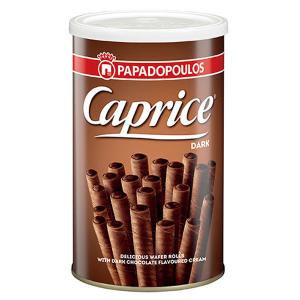 12缶 カプリス ウエハーロール ダークチョコクリーム 250gの商品画像