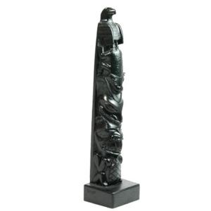 トーテムポール TOTEM POLE 置物 レプリカ黒 BOMA社製 ( EAGLE BEAVER ...