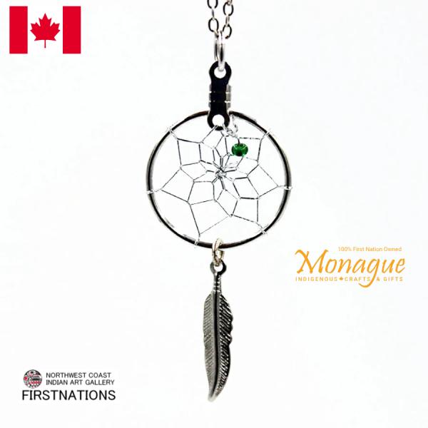 ドリームキャッチャー アクセサリー ペンダント 本物 オジブア族 インディアン ハンドメイド メタル...