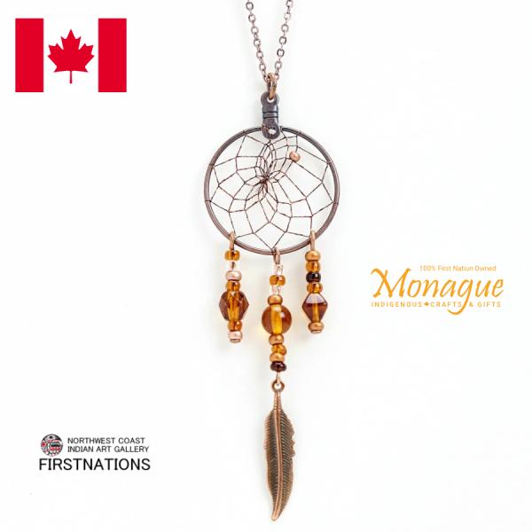 ドリームキャッチャー アクセサリー ネックレス 本物 オジブア族 インディアン ハンドメイド 銅製 ...