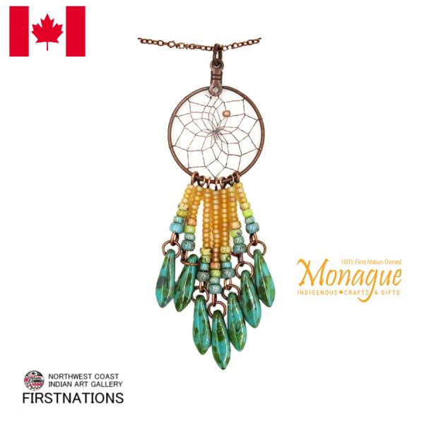 ドリームキャッチャー アクセサリー ネックレス 本物 オジブア族 インディアン 輪26mm クーパー...