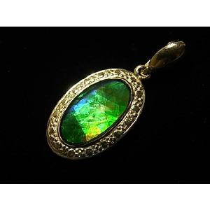 稀少な化石宝石アンモライト・【シルバーペンダントトップ】Korite社