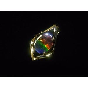 稀少な化石宝石アンモライト・【14Kペンダントトップ】Korite社