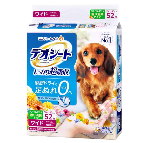 ユニ・チャーム ペット デオシート しっかり超吸収 香り消臭タイプ フローラル＆グリーンの香り ワイ...