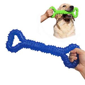 ペットの歯の丈夫 清潔 スティックおもちゃ中型大型犬用耐久性の知育玩具 犬の噛むおもちゃ骨凸デザイン安全な臼歯スティック,Dark-blue
