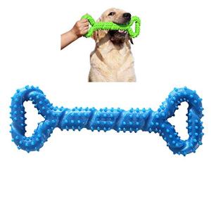 ペットの歯の丈夫 清潔 スティックおもちゃ中型大型犬用耐久性の知育玩具 犬の噛むおもちゃ骨凸デザイン安全な臼歯スティック,Blue