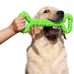 ペットの歯の丈夫 清潔 スティックおもちゃ中型大型犬用耐久性の知育玩具 犬の噛むおもちゃ骨凸デザイン安全な臼歯スティック,Green