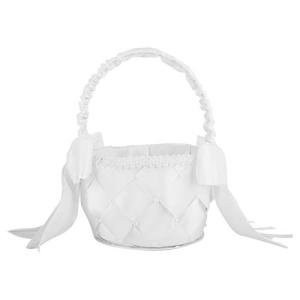 メイクバスケット-シミュレーションパール素材ウェディングフラワーバスケットガールバスケットホワイトフラワーバスケットセット