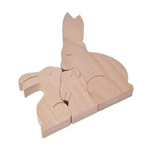 木製の動物の装飾品 木製の装飾品の複合材の木製素材家の装飾のためのかわいい動物の形