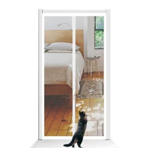 ジッパー付きペットスクリーンドア閉鎖猫抵抗画面ドア簡単な設置厚くなったペットドアメッシュスクリーンの