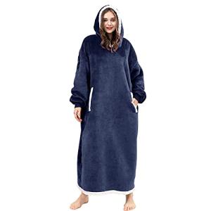 Echana 厚い 着る毛布 ガウン 暖かい 両面 着るブランケット ルームウェア パジャマ 部屋着 メンズ レディース 冷え対策 着丈150cm