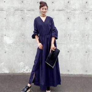 ネイビー カシュクール ワンピース 季節を問わず...の商品画像