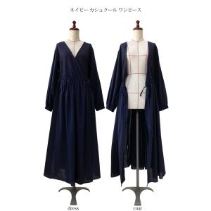 ネイビー カシュクール ワンピース 季節を問わ...の詳細画像1