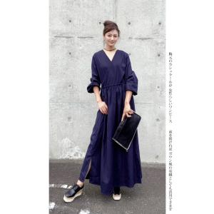 ネイビー カシュクール ワンピース 季節を問わ...の詳細画像2