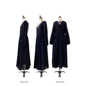 ネイビー カシュクール ワンピース 季節を問わ...の詳細画像3