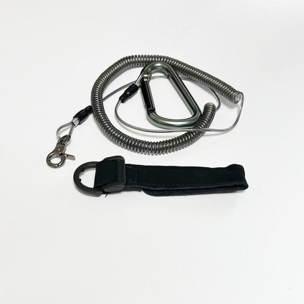スパイラルコード ストラップ付き 1個 竿の落下防止 尻手ロープ ワイヤー内蔵