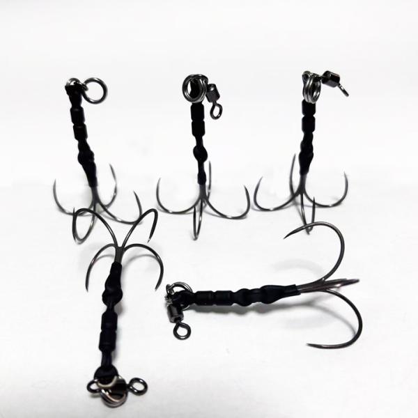 タチウオ ジグアシストフック 5本組（16#）太刀魚四本鈎 太刀魚 ジグ用アシストフック 完全オリジ...