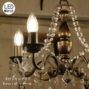 LED電球付】Terre 5灯 シャンデリア WH (テール・5灯シャンデリア