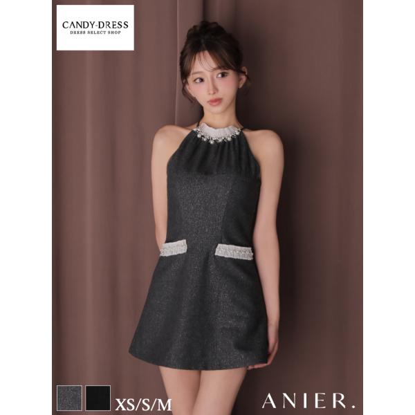 【ANIER. / アニエル】ラメ/ ビジュー/ ポケット/ アメスリ/ マイクロミニ/ ミニドレス...