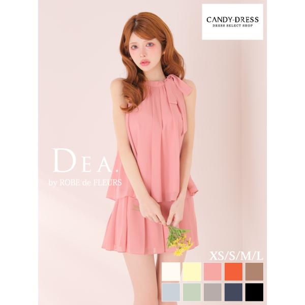 【DEA. by ROBE de FLEURS】シフォン/ ネックリボン/ プリーツ/ セットアップ...