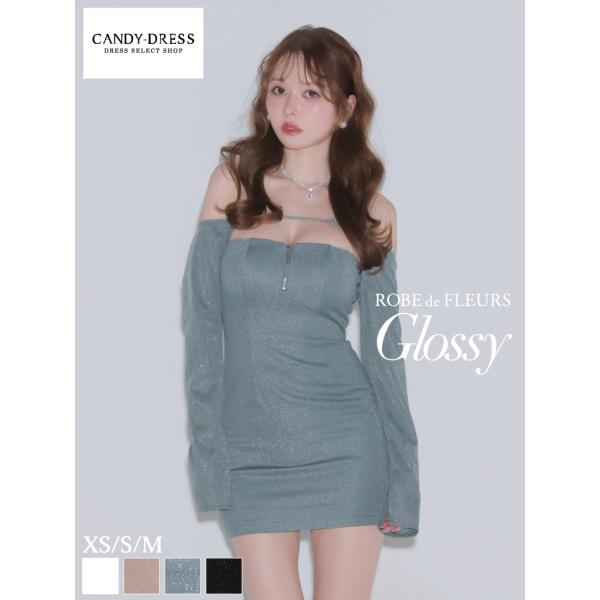 【ROBE de FLEURS Glossy】ラメ/ ストレッチ/ ジッパー/ 3WAY/ 長袖/ ...