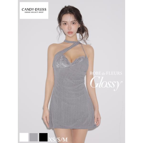【ROBE de FLEURS Glossy】ストレッチ/ ラメニット/ チョーカー/ ホルターネッ...
