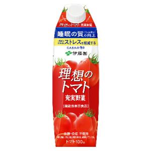 機能性表示食品 伊藤園 充実野菜 理想のトマト 紙パック 1L 6本入 (送料無料) トマトジュース 機能性表示食品 完熟トマト 野菜ジュース GABA｜candy