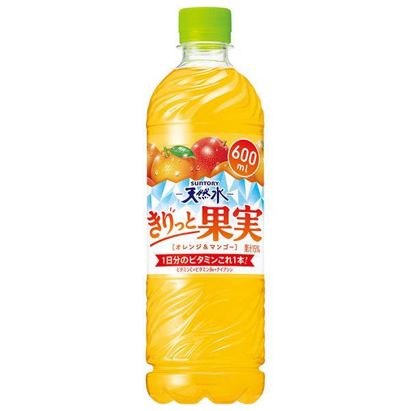 サントリー 天然水 きりっと果実オレンジ＆マンゴー 600mlPET 24本 (全国一律送料無料) ...