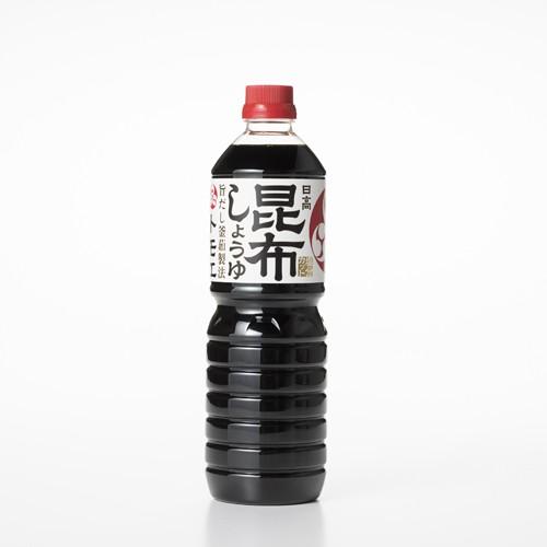 トモエ日高昆布しょうゆ 塩分カット　1L×3本セット