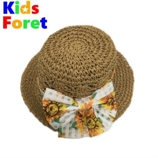 【20%OFFセール】Kids Foret (キッズフォーレ) リボン付き　帽子　ハット 50cm