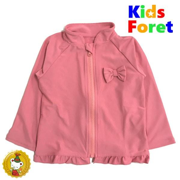 キッズフォーレ【Kids Foret】リボン付きラッシュガード（ピンク）（90cm・100cm）