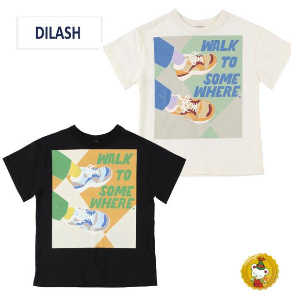 30％OFFセール・ディラッシュ・DILASH　/　スニーカープリント半袖Tシャツ (80cm-14...