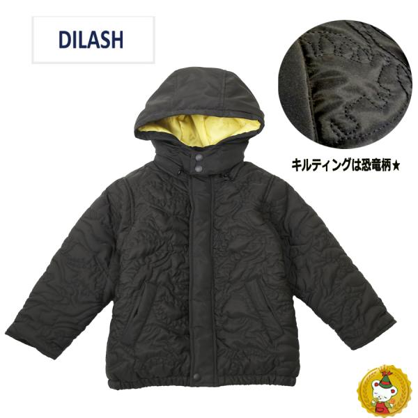 30％OFFセール・ディラッシュ 恐竜柄キルトタフタ 中綿ジャケット ジャンパー ブルゾン / DI...