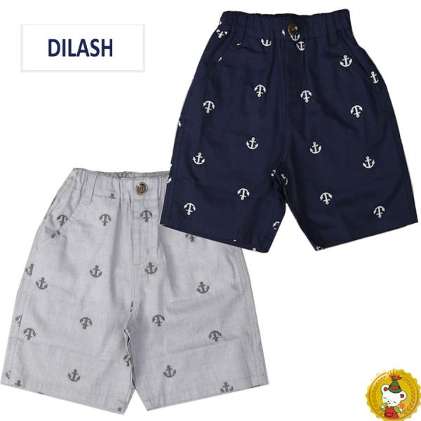 ディラッシュ DILASH 4.5分丈 マリン・イカリ刺繍ハーフパンツ(130cm・140cm）男の...