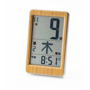 ADESSO (アデッソ) 竹のミニ日めくりカレンダー デジタル HM-003 和室に合う 天然竹 電波時計 見やすい液晶 デスク 置き掛け兼用 電子の商品画像