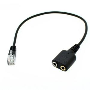 [送料無料]電話機にヘッドセットが取り付け可能 3.5mmジャック/受話器用RJ-9(RJ-22)モジュラー変換ケーブル[3.5mm to RJ9/RJ-22 Audio Adapter Cable]