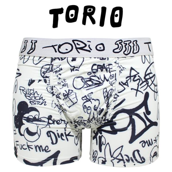 TORIO トリオ ボクサーパンツ トイレットグラフィティ白黒 メンズ 下着 2501011