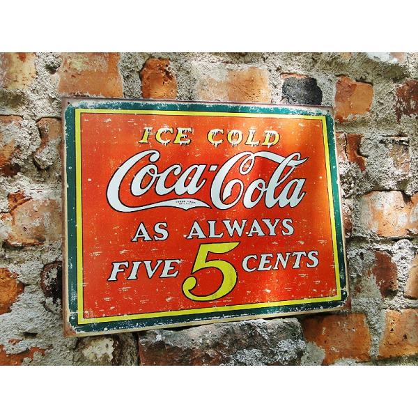 コカ・コーラ　ブリキ看板　（オールウェイズ　5セント）　■ アメリカン雑貨 アメリカ雑貨