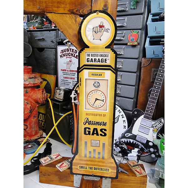 ★稀少な絶盤品★ バステッドナックルガレージ　ガスポンプ　U.S.ヘヴィースチールサイン ■ アメリ...