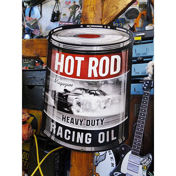 ホットロッド　レーシングオイル　オイル缶　U.S.ヘヴィースチールサイン　（ペール缶） ■ アメリカ...