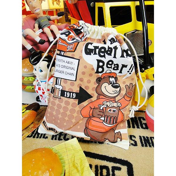 アメリカンカンパニー　キンチャク　（ルートビアー）　アメリカ雑貨　アメリカン雑貨　巾着袋　バッグ　小...