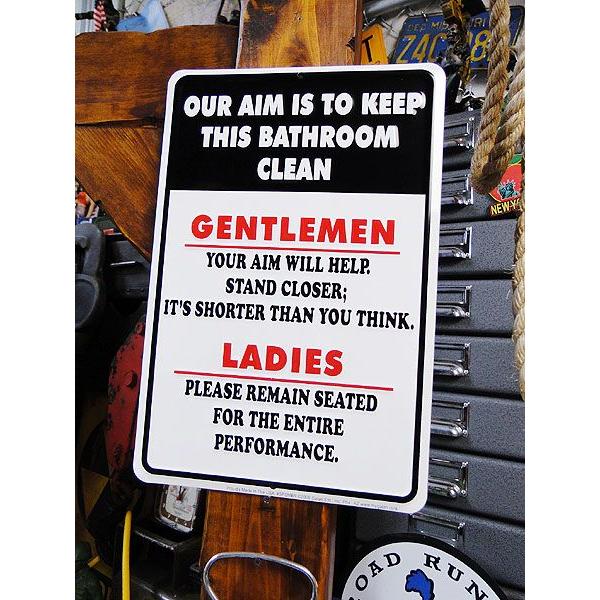 「トイレはキレイに使いましょう！」　ミニブリキ看板　■ アメリカン雑貨 アメリカ雑貨 爆買