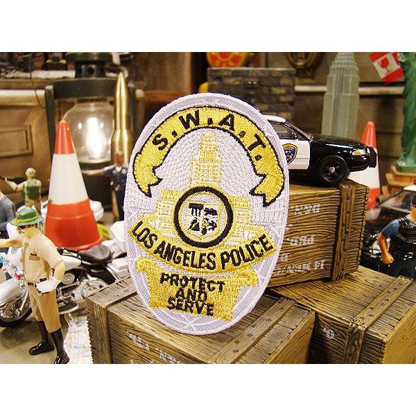 アメリカンポリス　ワッペン　（ロサンゼルス市警S.W.A.T）　アメリカ雑貨　アメリカン雑貨　アイロ...