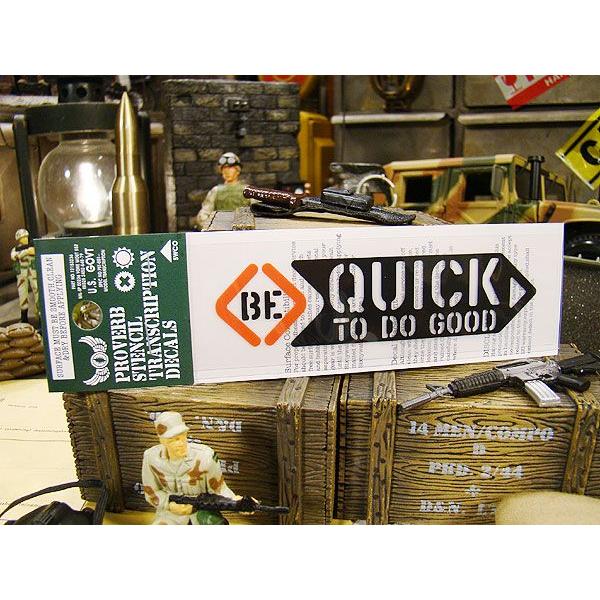 ことわざステンシル転写ステッカー　（善は急げ）　アメリカ雑貨　アメリカン雑貨　車　シール　ブランド　...